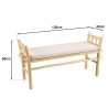 WILL Bench - Natural Teak Branches with White Cushion