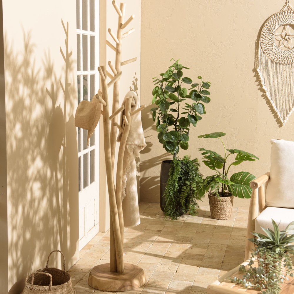 Porte-manteau WILL en teck naturel - 3 branches Porte-manteau WILL en teck naturel - 3 branches