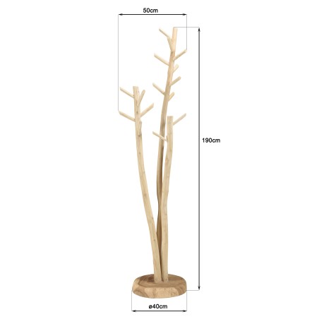 Porte-manteau WILL en teck naturel - 3 branches