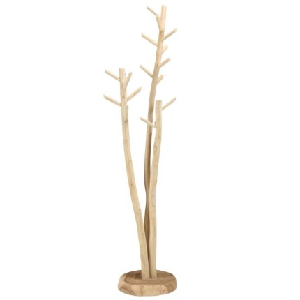 Porte-manteau WILL en teck naturel - 3 branches