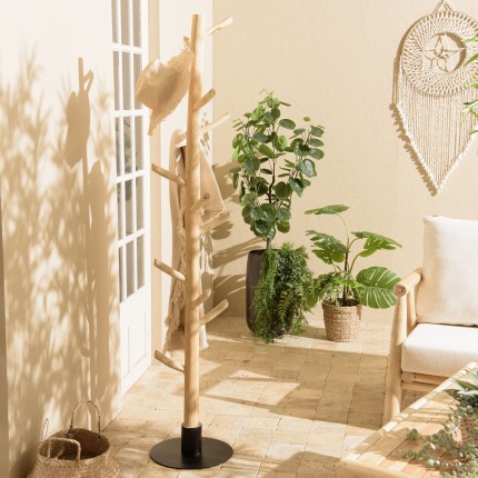 WILL Multi-Branch Coat Rack in Natural Teak - Organize Coats & Accessories
