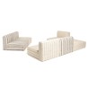 GLORIA - 6-Piece Modular Sofa in Grey and Beige Cotton
