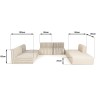 GLORIA - 6-Piece Modular Sofa in Grey and Beige Cotton