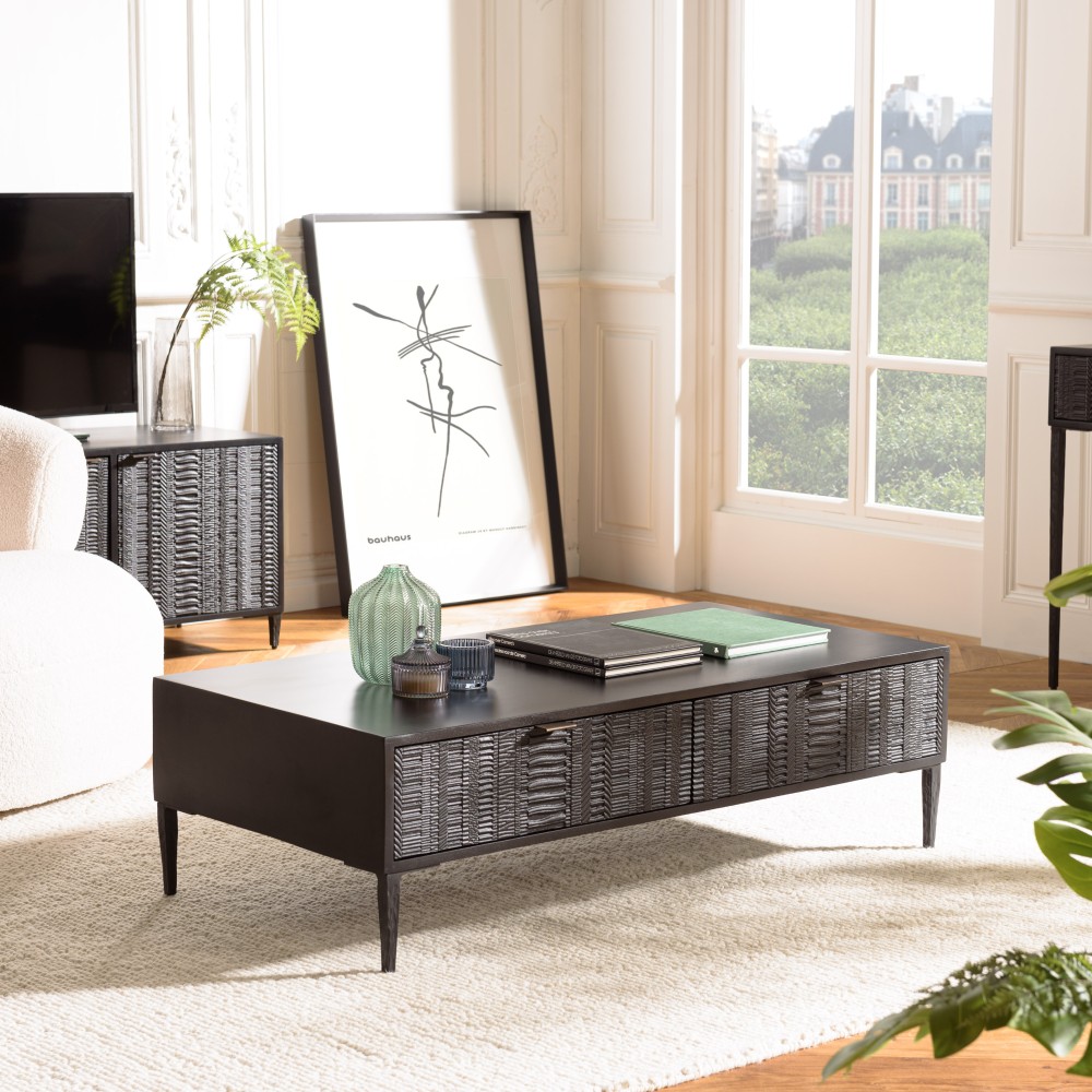 Table basse GLORIA en manguier noir Table basse GLORIA en manguier noir