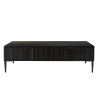 GLORIA Black Mango Wood Coffee Table with 2 Carved Drawers