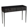 GLORIA Black Mango Wood Console Table with 2 Carved Drawers