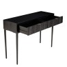GLORIA Black Mango Wood Console Table with 2 Carved Drawers