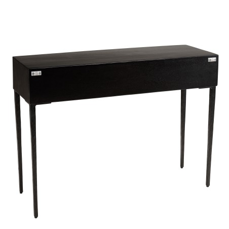 Console GLORIA en manguier noir - 2 tiroirs sculptés