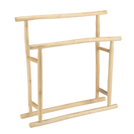WILL Double Towel Rack - Natural Teak Branches