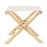 WILL - Folding Stool in Teak Branches | Crossed Legs & Fabric Seat
