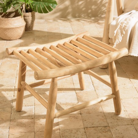 WILL Stool - Natural Teak Branches with Openwork Seat