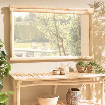 WILL - Rectangular Teak Branch Mirror