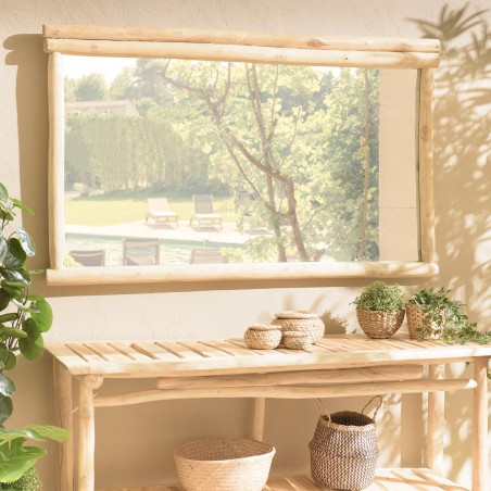 WILL - Rectangular Teak Branch Mirror