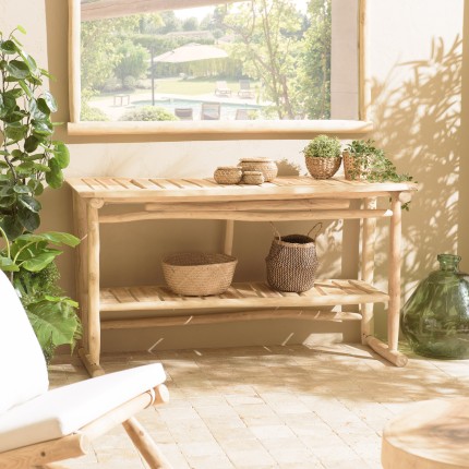 Console WILL en branches de teck naturel