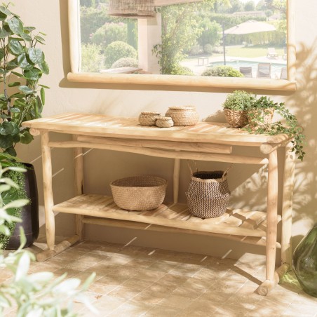 Console WILL en branches de teck naturel