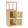 WILL 1-Tier Shelf with 2 Doors - Natural Teak Branches