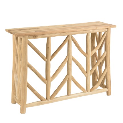 WILL - Natural Teak Console Table with Openwork Base