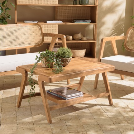 WILL - FLORES Rectangular Coffee Table with Double Top in Teak