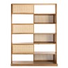 Étagère 6 niveaux en bois de mahogany et cannage naturel