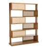 WILL 6-Tier Mahogany Shelf Unit with Natural Cane