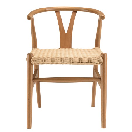 Chaise WILL en bois de mahogany et rotin