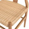 WILL Mahogany Chair with Rounded Backrest and Rattan Seat