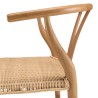 WILL Mahogany Chair with Rounded Backrest and Rattan Seat