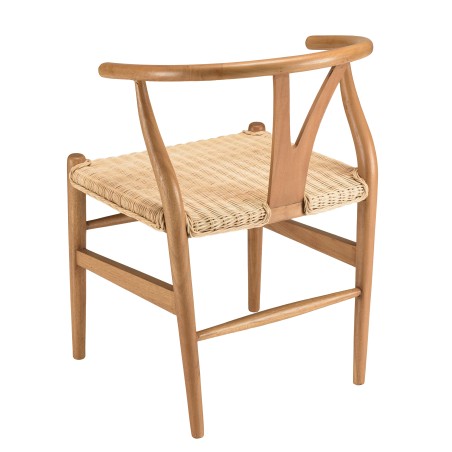 Chaise WILL en bois de mahogany et rotin