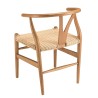 WILL Mahogany Chair with Rounded Backrest and Rattan Seat