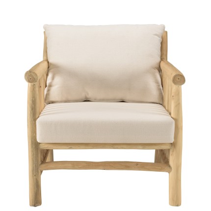 Ensemble BORNEO WILL : canapé 2 p. 2 fauteuils 1 table basse en teck