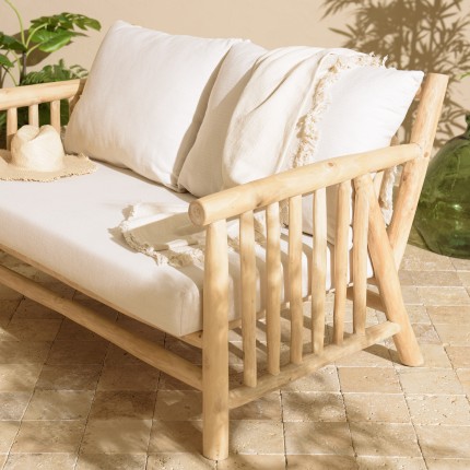 Ensemble BORNEO WILL : canapé 2 p. 2 fauteuils 1 table basse en teck
