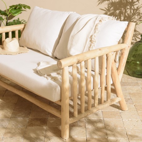 WILL - BORNEO Set: 2-Seater Sofa, 2 Armchairs, Teak Coffee Table