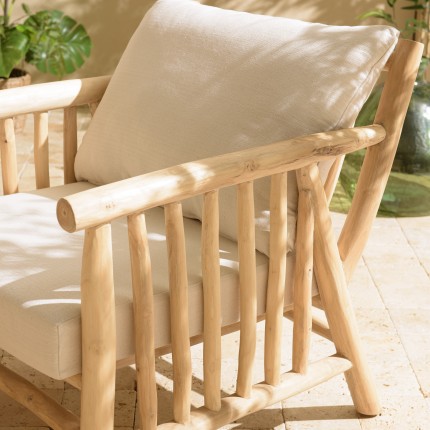 Ensemble BORNEO WILL : canapé 2 p. 2 fauteuils 1 table basse en teck