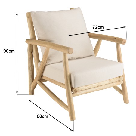 WILL - MADURA Set: 2-Seater Sofa, 2 Armchairs, Teak Coffee Table