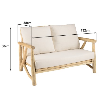 Ensemble MADURA WILL : canapé 2 p. 2 fauteuils en teck