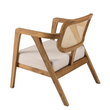 Ensemble FLORES en teck - Canapé 2 p., 2 fauteuils, 1 table basse