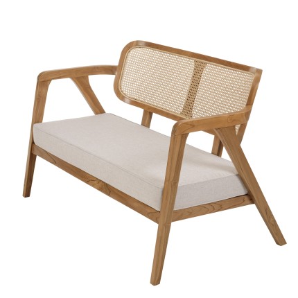 Ensemble FLORES en teck - Canapé 2 p., 2 fauteuils, 1 table basse