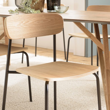 Lot de 2 chaises écolier en bois de frêne