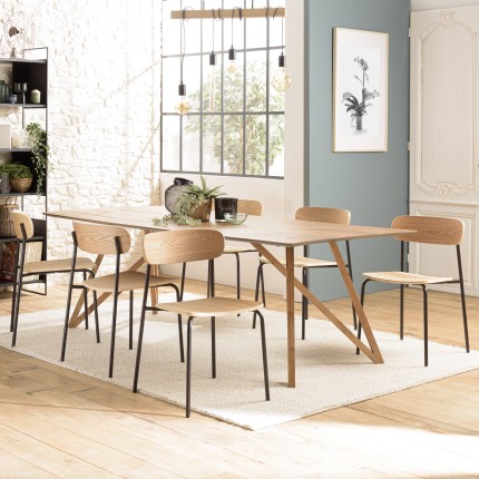 Lot de 2 chaises écolier en bois de frêne
