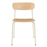 TOM Set of 2 'Schoolboy' Chairs - Ash Wood & White Steel Legs