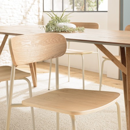 Lot de 2 chaises écolier en bois de frêne