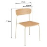 TOM Set of 2 'Schoolboy' Chairs - Ash Wood & White Steel Legs
