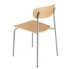 TOM - Set of 2 'schoolboy' Chairs | Ash Wood & Sea Green Steel