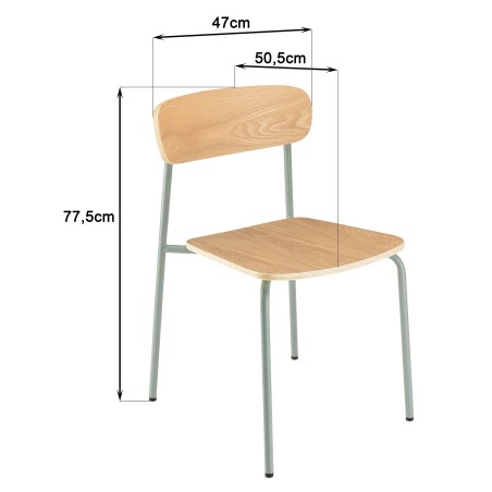 Lot de 2 chaises écolier bois de frêne