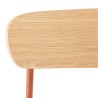Lot de 2 chaises écolier en bois de frêne et acier terracotta