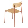 TOM - Set of 2 'Schoolboy' Chairs | Ash Wood & Terracotta Steel