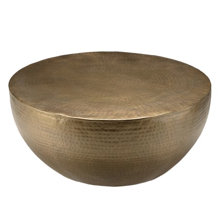 JOHAN Round Shell Coffee Table 90x90cm - Antique Gold Aluminum