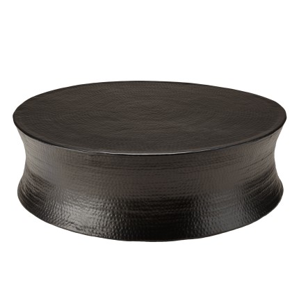 Table basse ronde JOHAN en aluminium noir 117x117cm