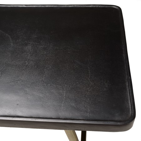 Table basse JOHAN en aluminium noir et doré