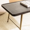Table basse JOHAN en aluminium noir et doré